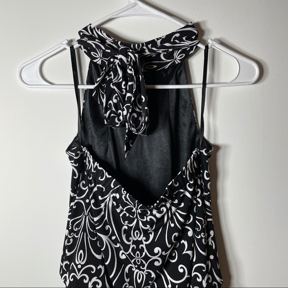 SOLD WHBM Black White Geometric Print Halter Dress - Picture 5 of 11